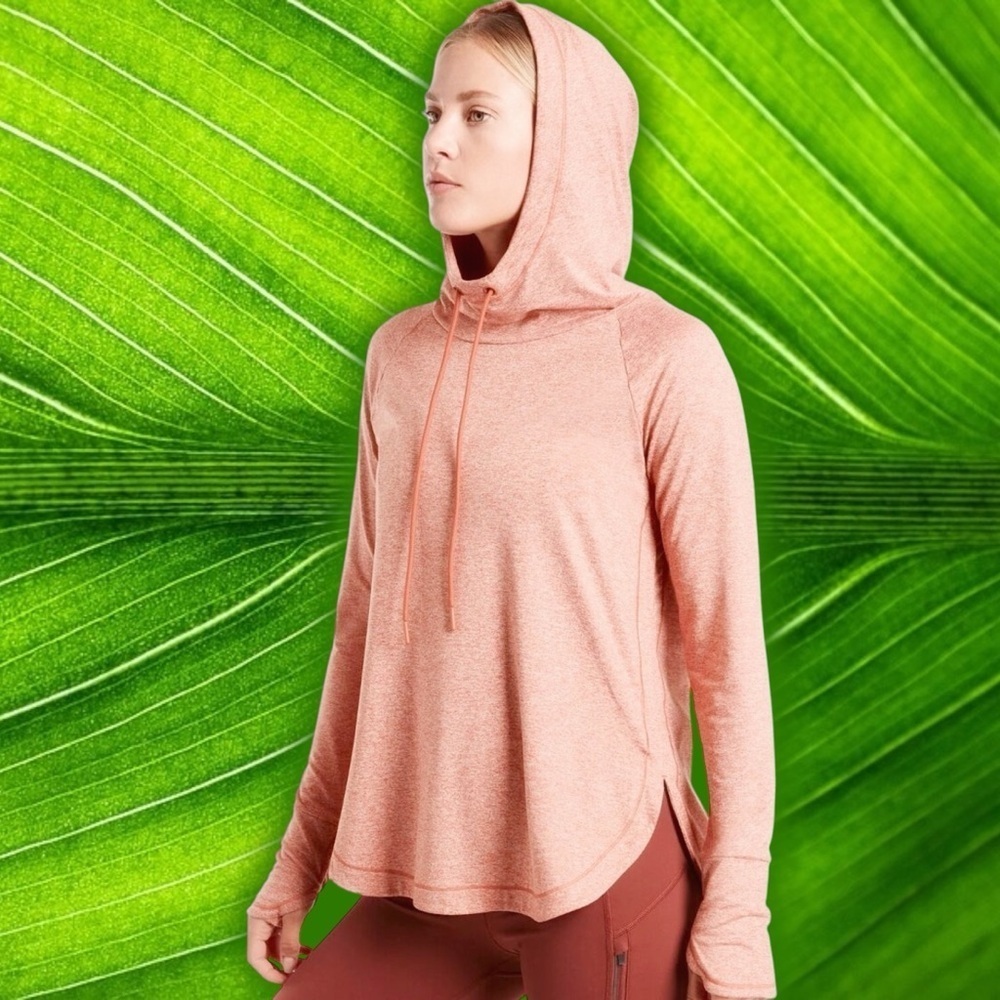 Athleta ‘Uptempo Sweatshirt Hoodie’ in “Cameo Peach / Etruscan Red” Size Medium